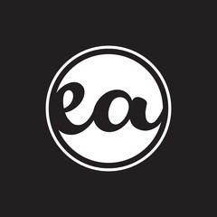 initial letter logo circle with ring white