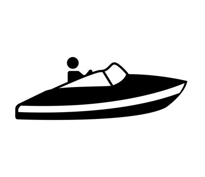 fast boat silhouette icon