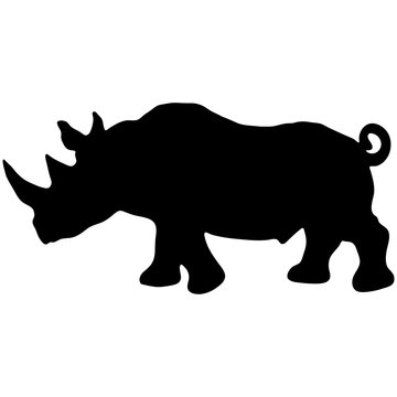 recommend clip art: silhouette of a rhino. vector animal 