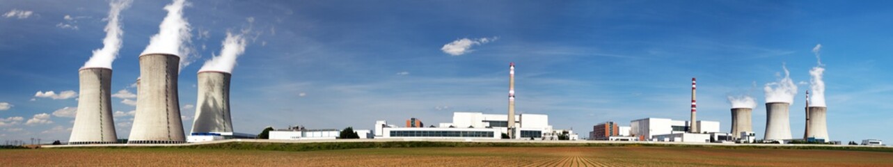 Fototapeta na wymiar Panoramic view of Nuclear power plant Dukovany