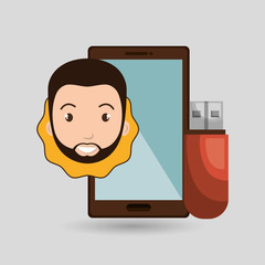 person smartphone usb graphic