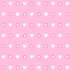 Pink Heart Seamless Vector Pattern