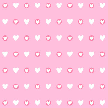 Pink Heart Seamless Vector Pattern