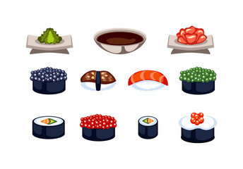 Sushi food vector isolated