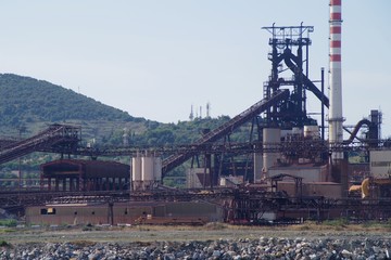 Fototapeta premium the shipyard from a ferry 3