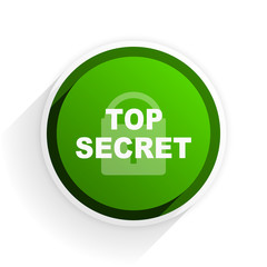 top seret flat icon with shadow on white background, green modern design web element