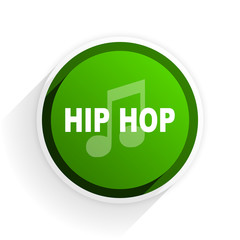 hip hop flat icon with shadow on white background, green modern design web element