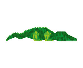 crocodile silhouette low poly icon