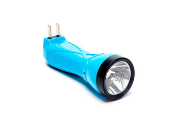 It is Electric flashlight isolated on white.