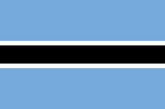 Vector flat style Republic of Botswana state flag. Official design of Batswana national flag. Symbol with horizontal stripes. Independence day, holiday, web button, postage stamp, template background