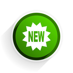 new flat icon with shadow on white background, green modern design web element