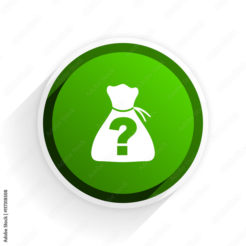 Poster riddle flat icon with shadow on white background, green modern design web element