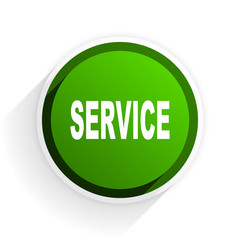 service flat icon with shadow on white background, green modern design web element