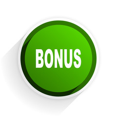 bonus flat icon with shadow on white background, green modern design web element