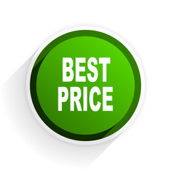 best price flat icon with shadow on white background, green modern design web element