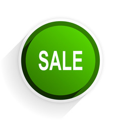 sale flat icon with shadow on white background, green modern design web element