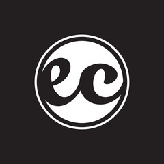 initial letter logo circle with ring white