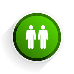 couple flat icon with shadow on white background, green modern design web element