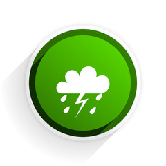 Fototapeta na wymiar storm flat icon with shadow on white background, green modern design web element