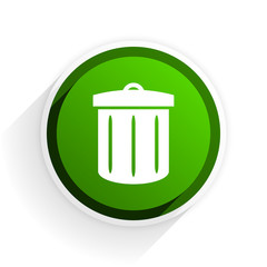 recycle flat icon with shadow on white background, green modern design web element