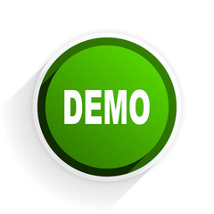 demo flat icon with shadow on white background, green modern design web element