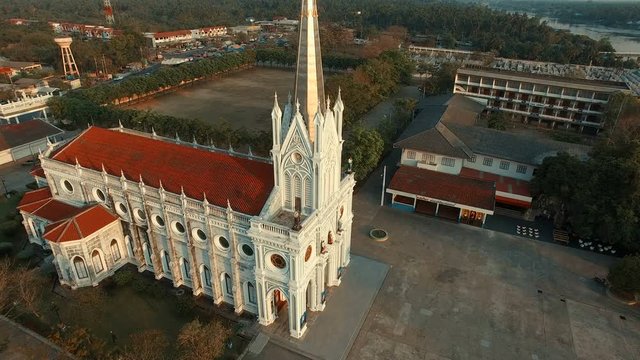 bang nok khawk christ church in samuthsongkram central of thailand important religion traveling landmark