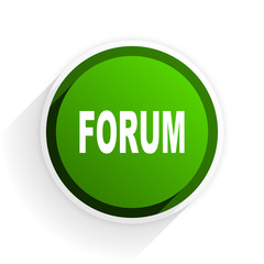 forum flat icon with shadow on white background, green modern design web element