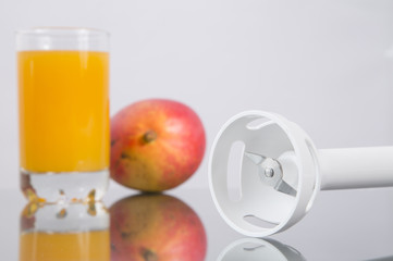 Immersion blender on white background