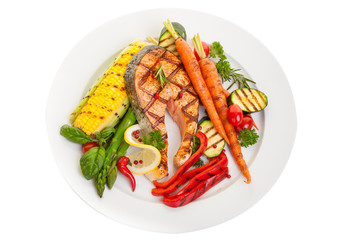 Salmon Steak Dinner