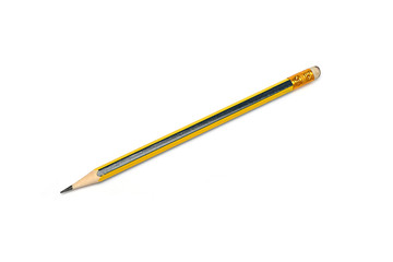 yellow pencil isolated on white