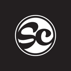 initial letter logo circle with ring white