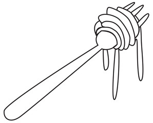 Noodles on Fork Doodle