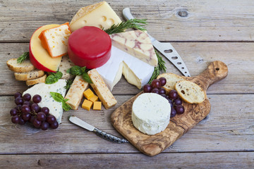 Assorted cheese platter