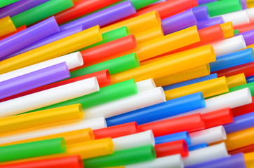 Colorful drinking straws