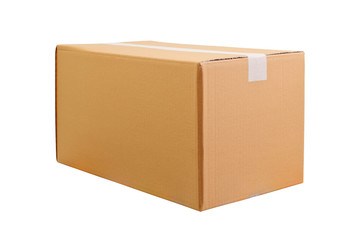 ardboard box isolated on white background