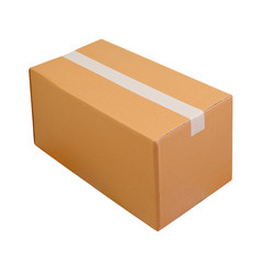 ardboard box isolated on white background