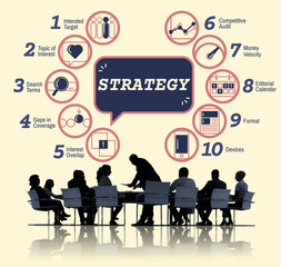 Business Analytics Strategy Methods Tactics Graphic Concept