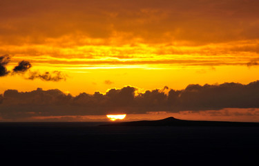 Beautiful effect of the sunset