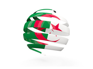 Flag of algeria, round icon