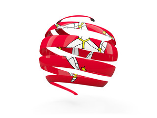 Flag of isle of man, round icon