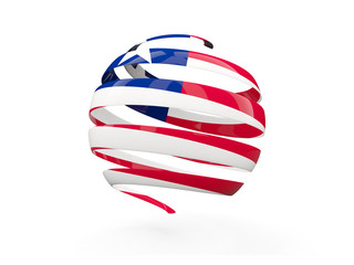 Flag of liberia, round icon
