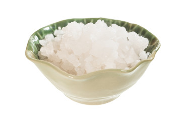 sea salt in ceramic bowl