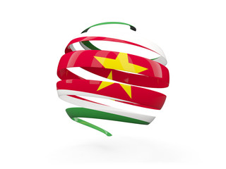 Flag of suriname, round icon