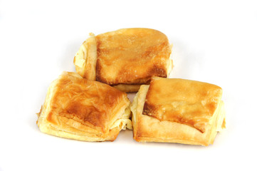 mini cheese croissants isolated on white background