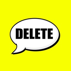 DELETE black wording on Speech bubbles Background Yellow