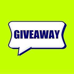 Giveaway blue wording on Speech bubbles Background Yellow lemon