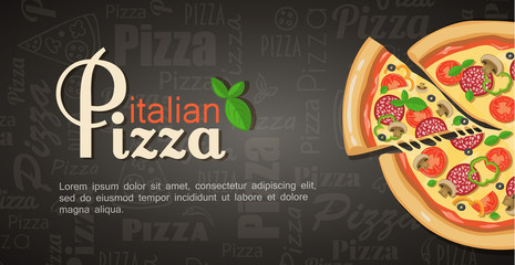 italian pizza banner with place for text