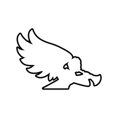 angel silhouette fairy wing heaven icon. Isolated and flat illustration. Vector graphic