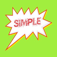 simple red wording on Speech bubbles Background Green-yellow