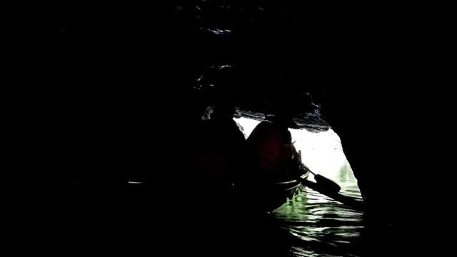 A boat trip through a cave complex in Ninh Binh, Vietnam. 